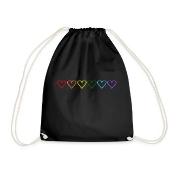 LGBT Herz - Turnbeutel - Schwarz - Vorne