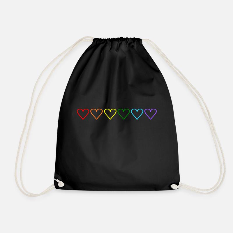 LGBT Heart - Drawstring Bag - black