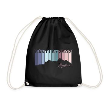 Säntis Alpstein Schwägalp St Gallen Switzerland Retro - Drawstring Bag - black - Front