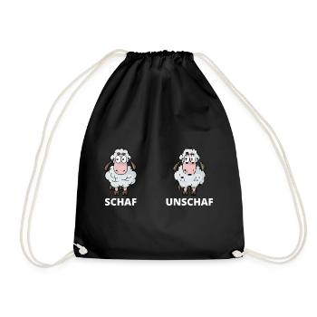 Schäfchen Schaf Unschaf Schafbock Schaffell - Turnbeutel - Schwarz - Vorne