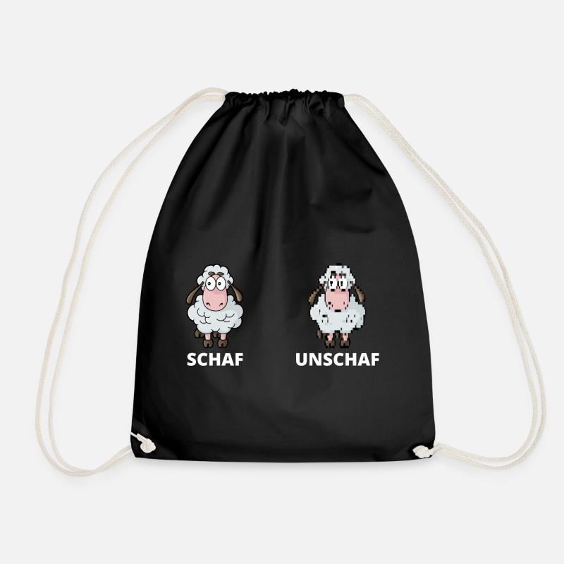 Schäfchen Schaf Unschaf Schafbock Schaffell - Turnbeutel - Schwarz