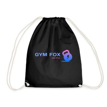 GYM FOX - Motivating Gym and Fitness Designs - Drawstring Bag - black - Front