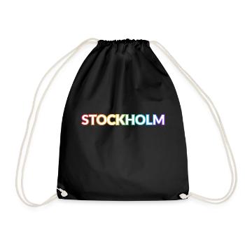 Stockholm Schweden Regenbogen LGBTQ Gay Pride - Turnbeutel - Schwarz - Vorne