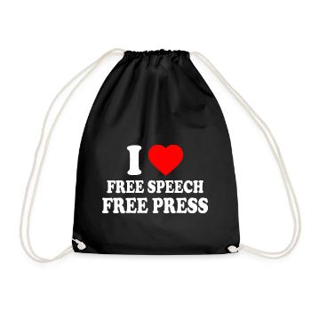 i love free speech free press - Turnbeutel - Schwarz - Vorne