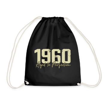 Original 1960 Retro 1960 Geburtstagsgeschenk 1960 - Turnbeutel - Schwarz - Vorne