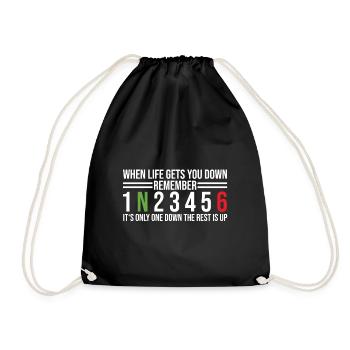 Motorcyclist Motorcycle - When life gets you down - Drawstring Bag - black - Front