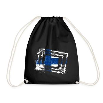 Drapeau de la Finlande - Sac de sport léger - noir - Devant