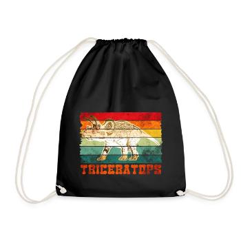 Tricératops Dinosaures - Sac de sport léger - noir - Devant