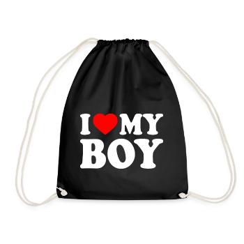 I love my boy - Drawstring Bag - black - Front