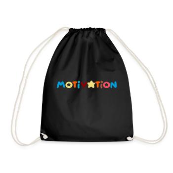 motivation Positive Gedanken - Turnbeutel - Schwarz - Vorne