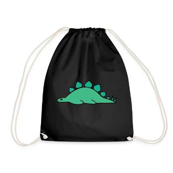 Dino sleeping - Drawstring Bag - black - Front