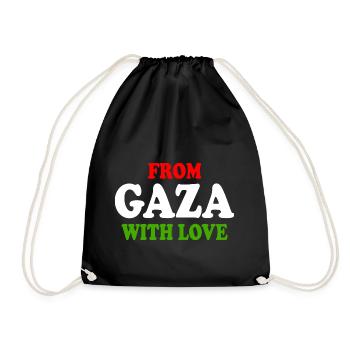 From gaza with love - Drawstring Bag - black - Front
