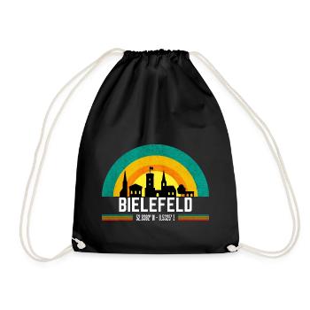 Bielefeld Retro Skyline Coordinates Sparrenburg - Drawstring Bag - black - Front