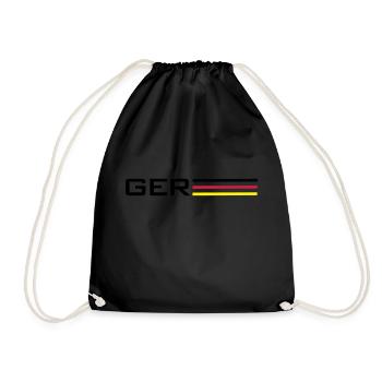 Deutschland GER Symbol - Turnbeutel - Schwarz - Vorne