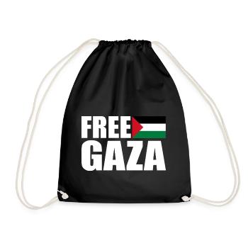 Free gaza - Turnbeutel - Schwarz - Vorne