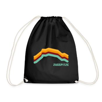 Zugspitze 2962 Garmisch Partenkirchen Bayern Retro - Drawstring Bag - black - Front