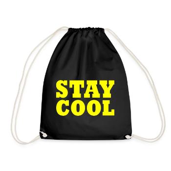 Stay cool - Drawstring Bag - black - Front