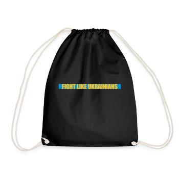 fight like ukrainians quote - Drawstring Bag - black - Front
