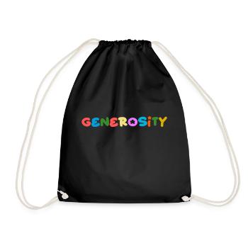 Generosity, positive thinking - Drawstring Bag - black - Front