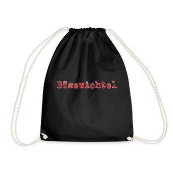 Bösewicht Bösewichtel Bösewichtl Schriftzug - Turnbeutel - Schwarz - Vorne