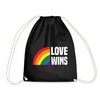 Love Wins Regenbogen - Turnbeutel - Schwarz - Vorne