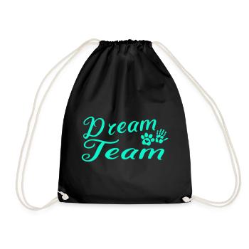 Hund Dream Team - Turnbeutel - Schwarz - Vorne
