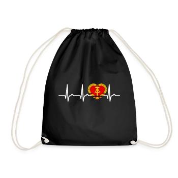 Heart Curve GDR, ECG, Pulse, Gift - Drawstring Bag - black - Front