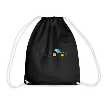 Tractor heartbeat - Drawstring Bag - black - Front
