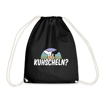 Kuhscheln niedliches Kuh Wortspiel - Turnbeutel - Schwarz - Vorne