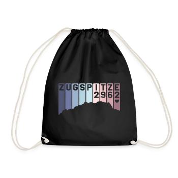 Zugspitze 2962 Garmisch Partenkirchen Bayern Retro - Drawstring Bag - black - Front