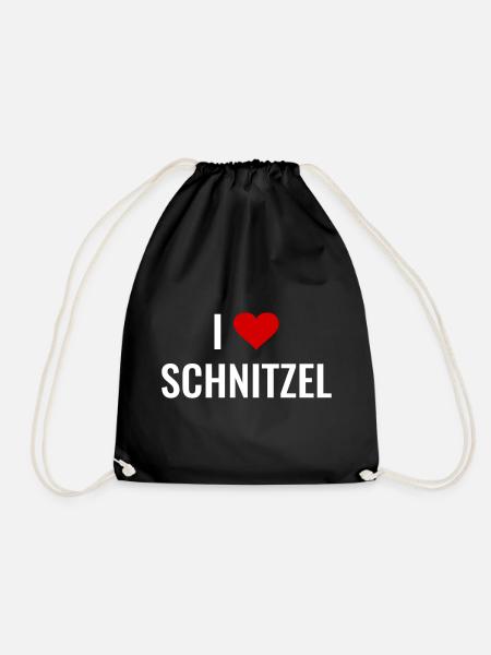 I love Schnitzel - Turnbeutel - Schwarz