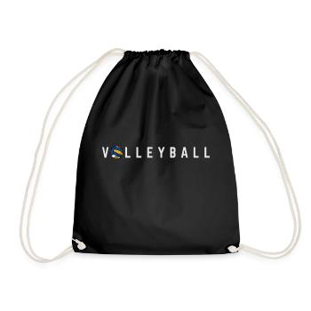 White and Blue Simple Volleyball Sport - Turnbeutel - Schwarz - Vorne