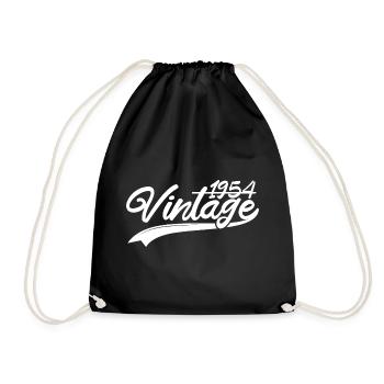 Vintage 1954 Birthday Gift 1954 - Drawstring Bag - black - Front