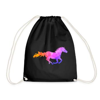 Galoppierendes Pferd Galopp - Turnbeutel - Schwarz - Vorne