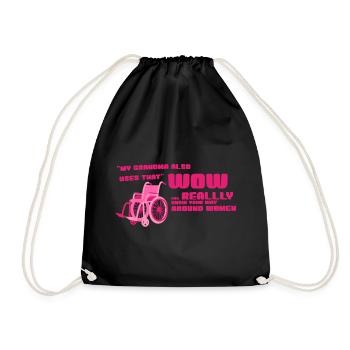 Fauteuil roulant – Ma grand-mère ? Wow, les femmes expertes. - Sac de sport léger - noir - Devant