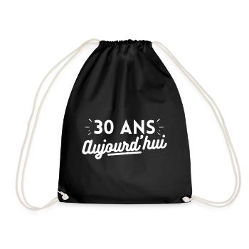 30 ans aujourd'hui. cadeau anniversaire 30 ans - Sac de sport léger - noir - Devant