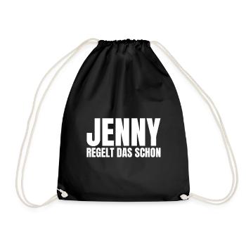 Jenny Name Lustiger Spruch Frau Frauen Damen Dame - Turnbeutel - Schwarz - Vorne