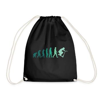 Pedal Scooter Stuntscooter Stunt Scooter Scooter Retro - Drawstring Bag - black - Front