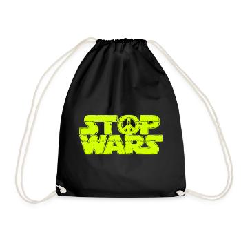T-Shirt Anti-Krieg, gegen Krieg, stop war - Turnbeutel - Schwarz - Vorne