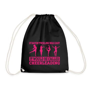 Bâton Twirling Staff Jonglage Gymnastik mit Stab - Turnbeutel - Schwarz - Vorne