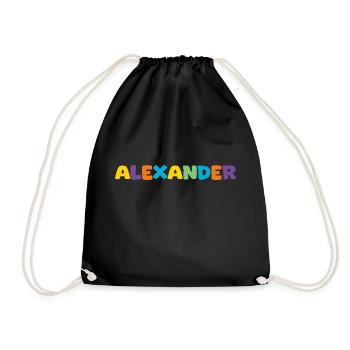 Name - Alexander - Turnbeutel - Schwarz - Vorne