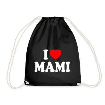 I love mami - Drawstring Bag - black - Front