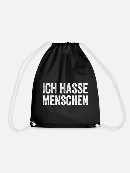 Ich hasse Menschen - Turnbeutel - Schwarz
