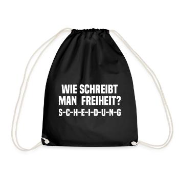 Wie Schreibt Man Freiheit? Scheidung - Turnbeutel - Schwarz - Vorne