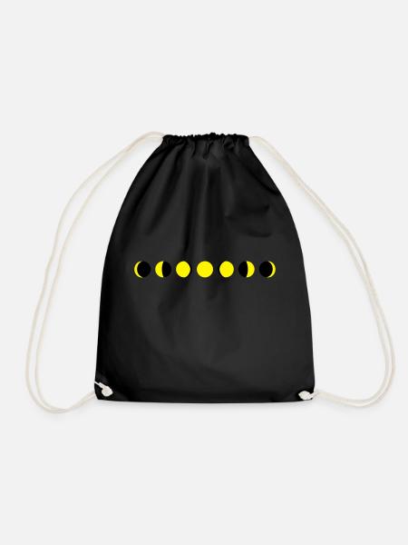 moon, phases of the moon - Drawstring Bag - black