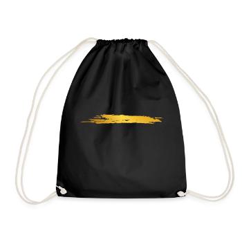 Paint blob splash paint painter gift gold stripes - Drawstring Bag - black - Front