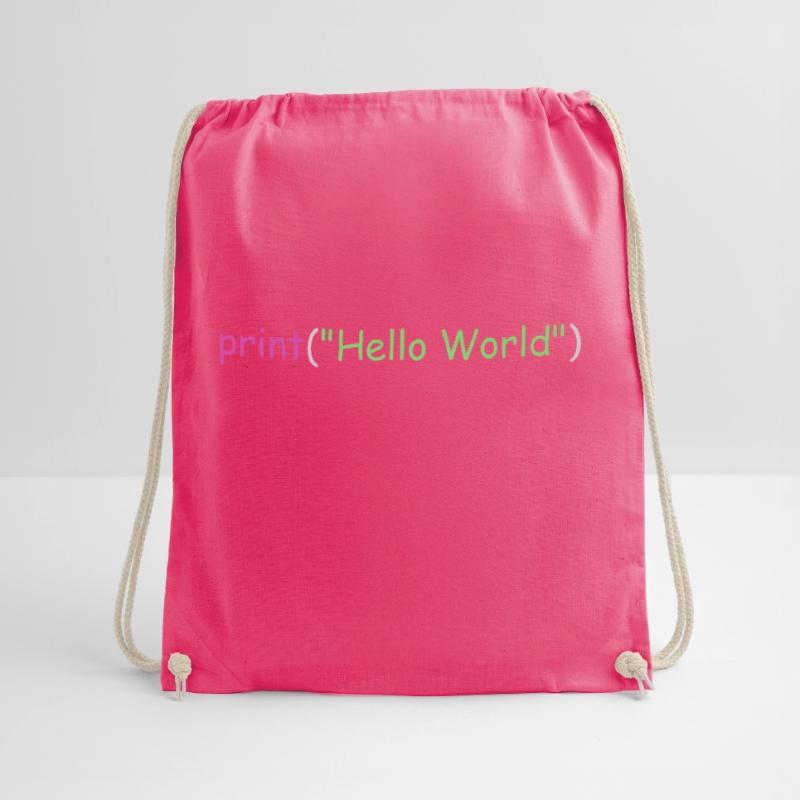 Hello World programming Python C++ C # Drawstring Bag
