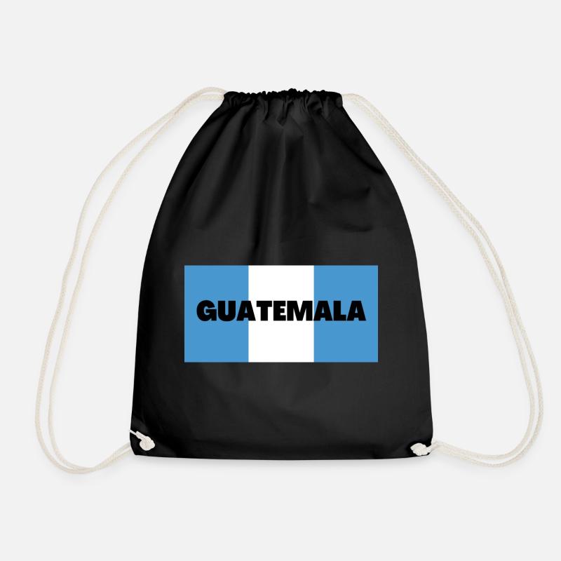 Guatemala in Guatemalan Flag Colors - Drawstring Bag - black