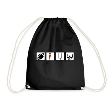 American Football Symbols Squares - Drawstring Bag - black - Front