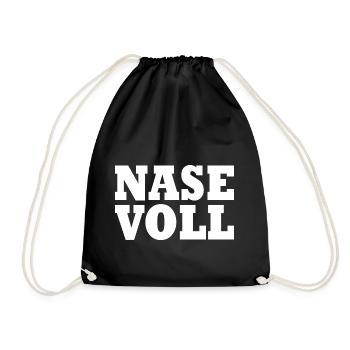 Nase voll - Turnbeutel - Schwarz - Vorne
